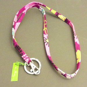Vera Bradley Lanyard Flutterby  Keyring ID Badge Clip New